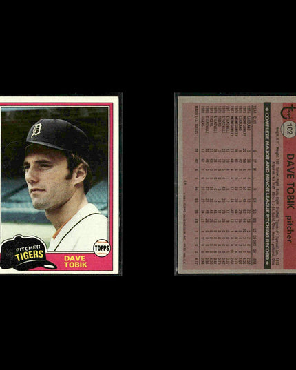 Detroit Tigers 1981 Topps Baseball 53-Card Lot Topps VG