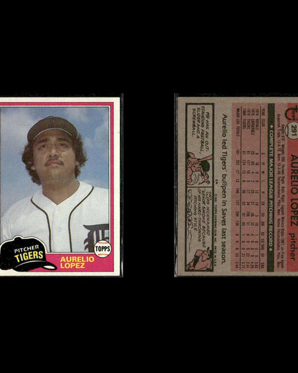 Detroit Tigers 1981 Topps Baseball 53-Card Lot Topps VG