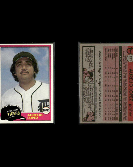 Detroit Tigers 1981 Topps Baseball 53-Card Lot Topps VG