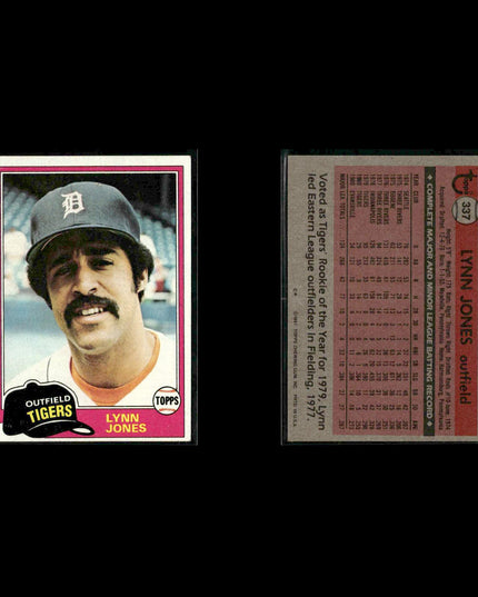 Detroit Tigers 1981 Topps Baseball 53-Card Lot Topps VG