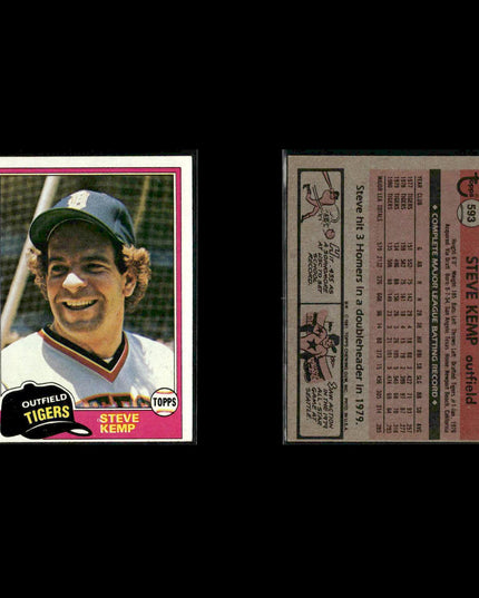 Detroit Tigers 1981 Topps Baseball 53-Card Lot Topps VG