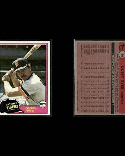 Detroit Tigers 1981 Topps Baseball 53-Card Lot Topps VG