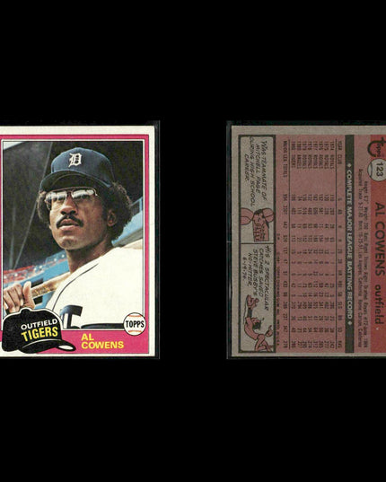 Detroit Tigers 1981 Topps Baseball 53-Card Lot Topps VG