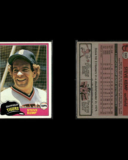 Detroit Tigers 1981 Topps Baseball 53-Card Lot Topps VG