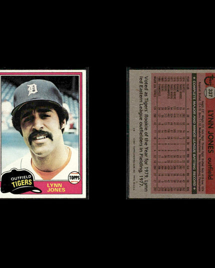 Detroit Tigers 1981 Topps Baseball 53-Card Lot Topps VG