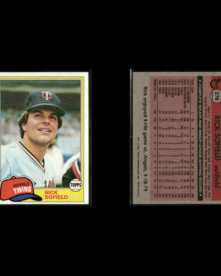 Minnesota Twins 1981 Topps Baseball 47-Card Lot Topps VG