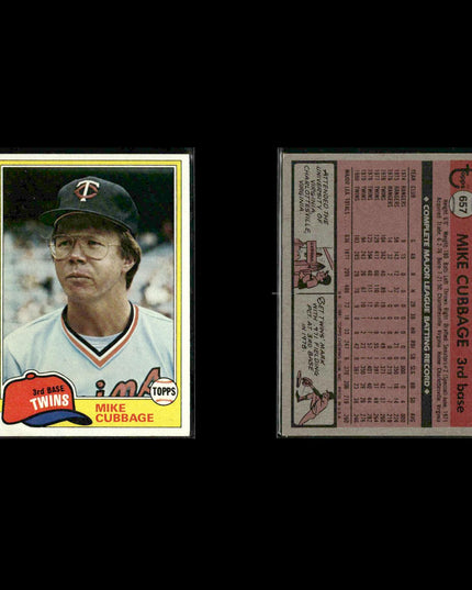 Minnesota Twins 1981 Topps Baseball 47-Card Lot Topps VG