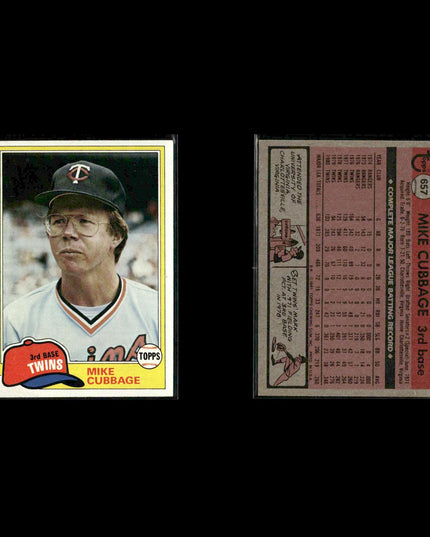 Minnesota Twins 1981 Topps Baseball 47-Card Lot Topps VG