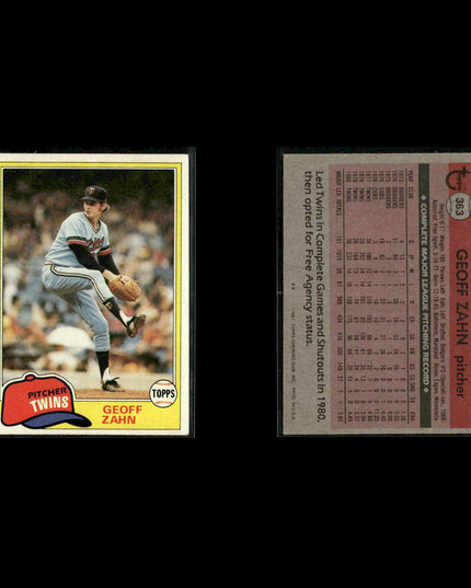 Minnesota Twins 1981 Topps Baseball 47-Card Lot Topps VG