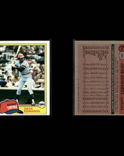 Minnesota Twins 1981 Topps Baseball 47-Card Lot Topps VG