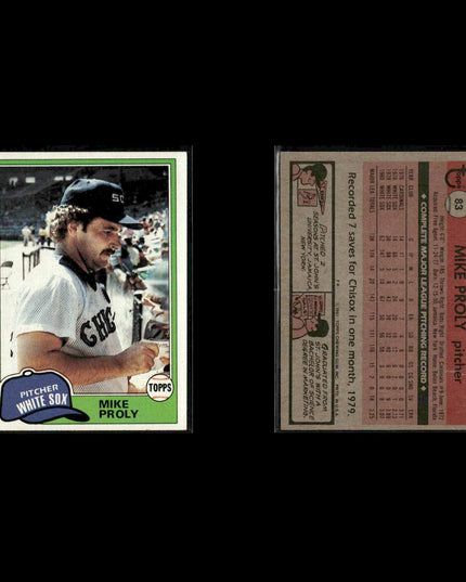 Chicago White Sox 1981 Topps Baseball 36-Card Lot Topps VG