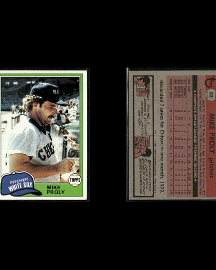 Chicago White Sox 1981 Topps Baseball 36-Card Lot Topps VG