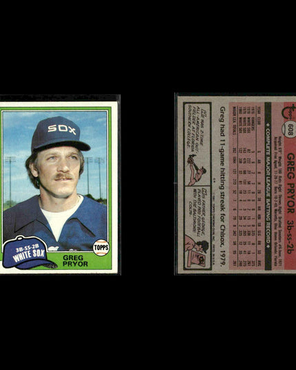 Chicago White Sox 1981 Topps Baseball 36-Card Lot Topps VG