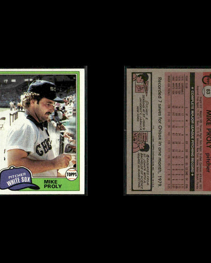 Chicago White Sox 1981 Topps Baseball 36-Card Lot Topps VG