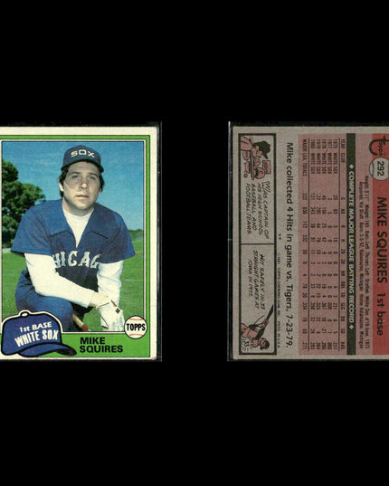 Chicago White Sox 1981 Topps Baseball 36-Card Lot Topps VG