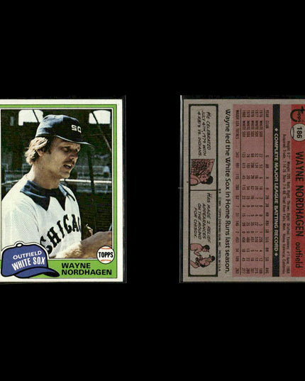 Chicago White Sox 1981 Topps Baseball 36-Card Lot Topps VG