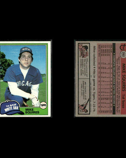 Chicago White Sox 1981 Topps Baseball 36-Card Lot Topps VG