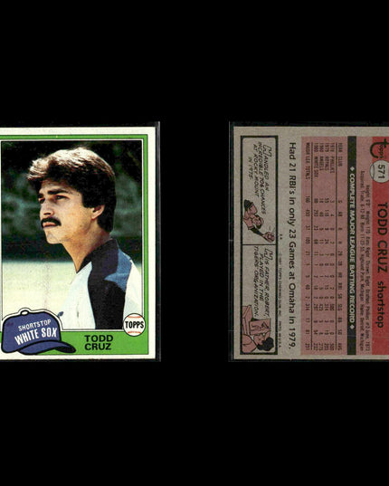 Chicago White Sox 1981 Topps Baseball 36-Card Lot Topps VG