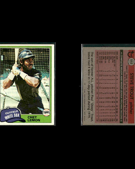 Chicago White Sox 1981 Topps Baseball 36-Card Lot Topps VG