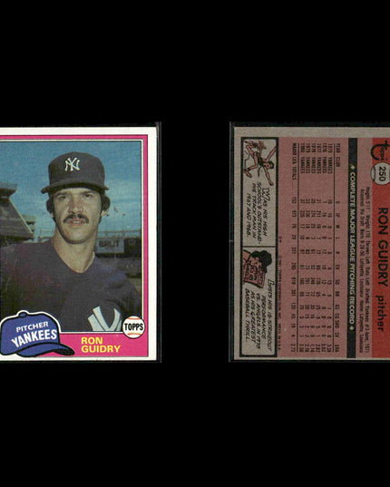 New York Yankees 1981 Topps Baseball 38-Card Lot Topps VG