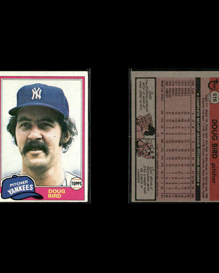 New York Yankees 1981 Topps Baseball 38-Card Lot Topps VG