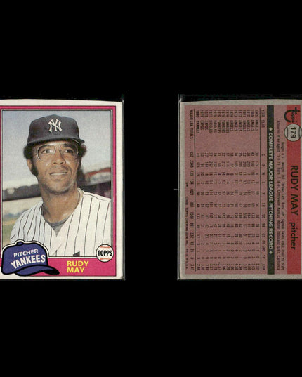 New York Yankees 1981 Topps Baseball 38-Card Lot Topps VG