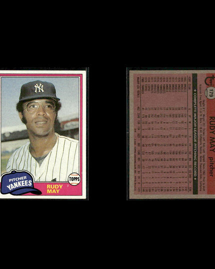 New York Yankees 1981 Topps Baseball 38-Card Lot Topps VG