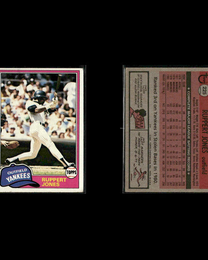 New York Yankees 1981 Topps Baseball 38-Card Lot Topps VG