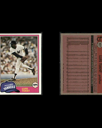 New York Yankees 1981 Topps Baseball 38-Card Lot Topps VG