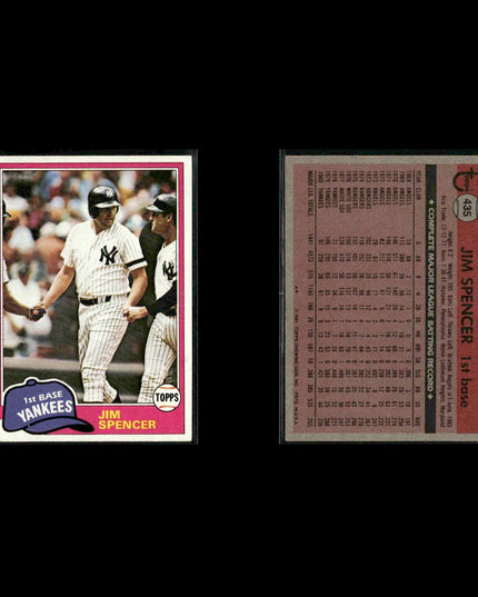 New York Yankees 1981 Topps Baseball 38-Card Lot Topps VG