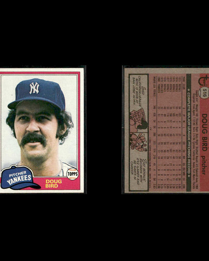 New York Yankees 1981 Topps Baseball 38-Card Lot Topps VG