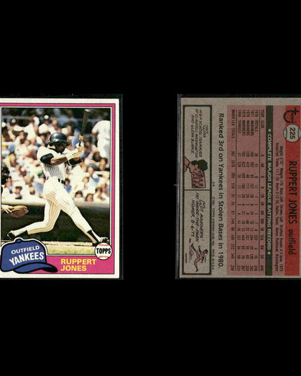New York Yankees 1981 Topps Baseball 38-Card Lot Topps VG