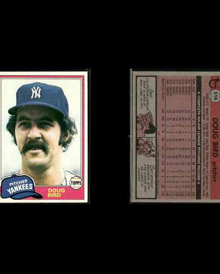 New York Yankees 1981 Topps Baseball 38-Card Lot Topps VG