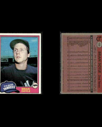 New York Yankees 1981 Topps Baseball 38-Card Lot Topps VG