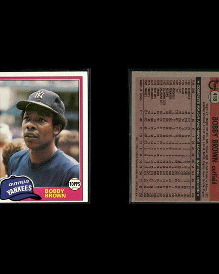 New York Yankees 1981 Topps Baseball 38-Card Lot Topps VG