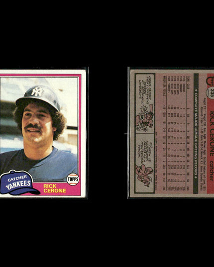New York Yankees 1981 Topps Baseball 38-Card Lot Topps VG
