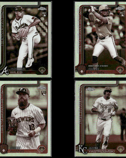 2025 Topps Chrome Sepia Refractor Baseball 4-Card Lot Caleb Durbin NM+