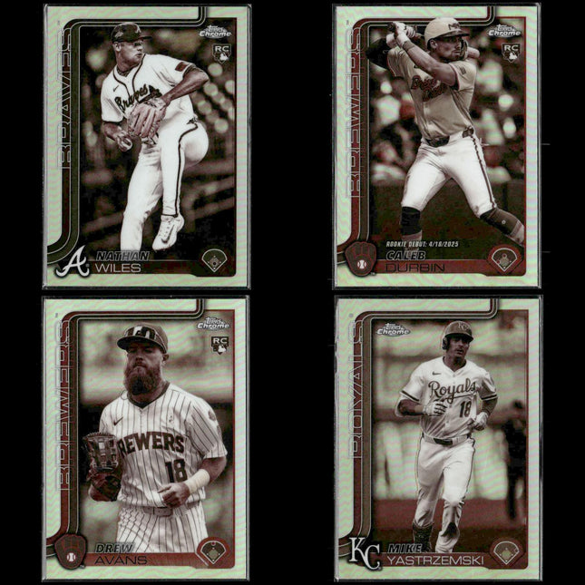 2025 Topps Chrome Sepia Refractor Baseball 4-Card Lot Caleb Durbin NM+