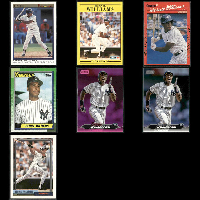 Bernie Williams New York Yankees Baseball 7-Card Lot Topps EX
