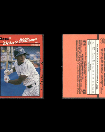 Bernie Williams New York Yankees Baseball 7-Card Lot Topps EX