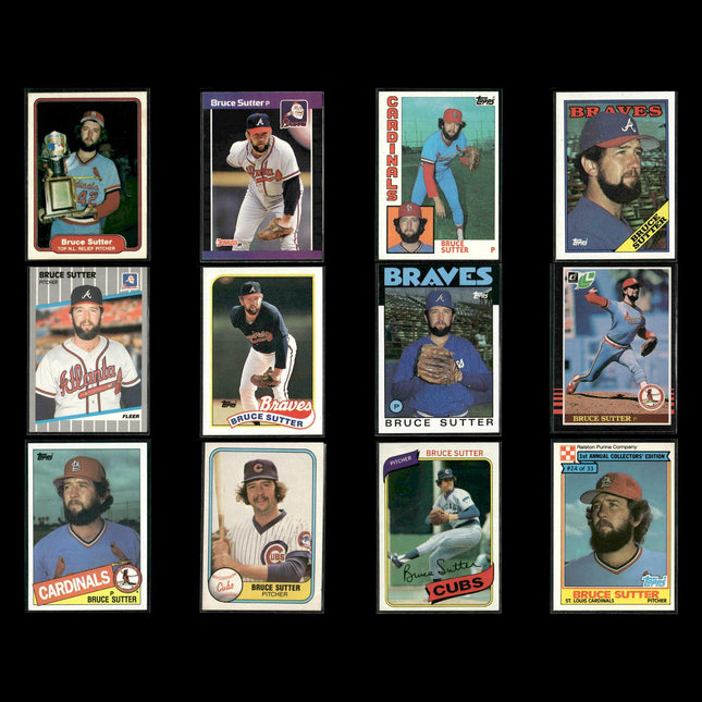 Bruce Sutter Chicago Cubs Baseball 12-Card Lot Topps EX