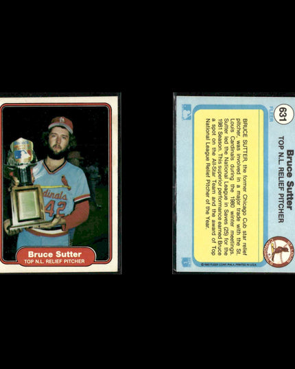 Bruce Sutter Chicago Cubs Baseball 12-Card Lot Topps EX
