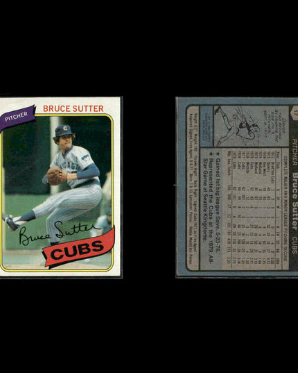 Bruce Sutter Chicago Cubs Baseball 12-Card Lot Topps EX