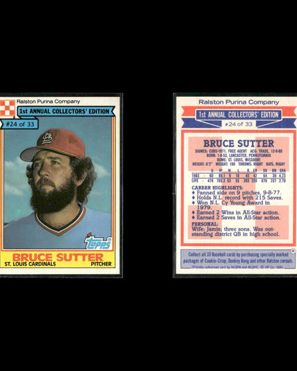 Bruce Sutter Chicago Cubs Baseball 12-Card Lot Topps EX