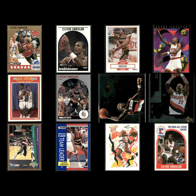Clyde Drexler Portland Trail Blazers Basketball 12-Card Lot NBA Hoops EX