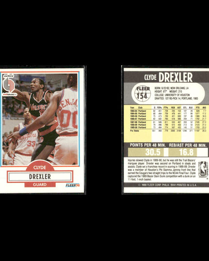 Clyde Drexler Portland Trail Blazers Basketball 12-Card Lot NBA Hoops EX