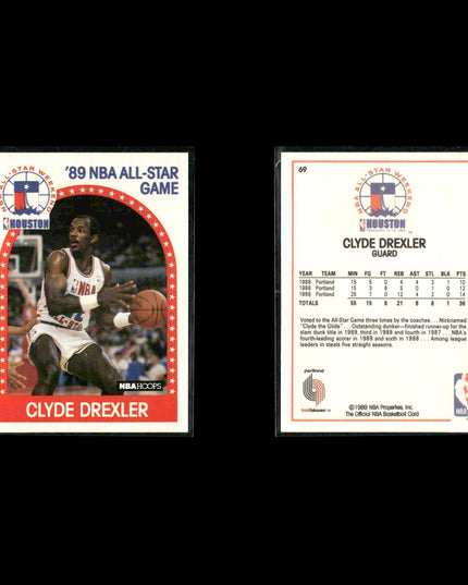 Clyde Drexler Portland Trail Blazers Basketball 12-Card Lot NBA Hoops EX