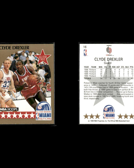 Clyde Drexler Portland Trail Blazers Basketball 7-Card Lot NBA Hoops EX