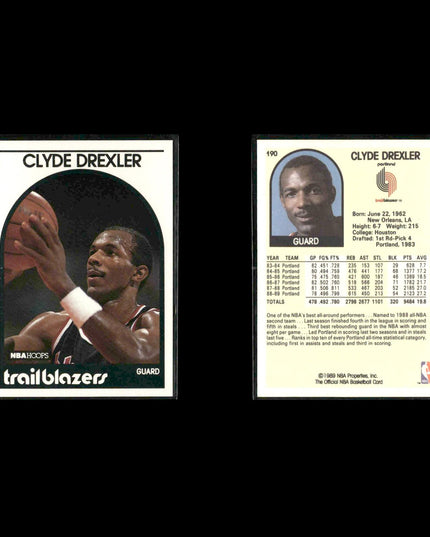 Clyde Drexler Portland Trail Blazers Basketball 7-Card Lot NBA Hoops EX