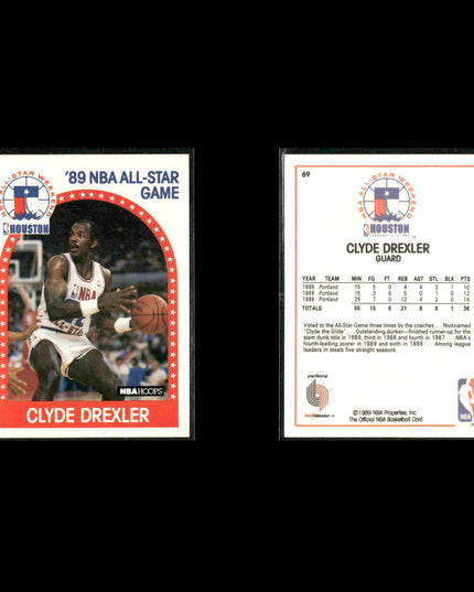 Clyde Drexler Portland Trail Blazers Basketball 7-Card Lot NBA Hoops EX
